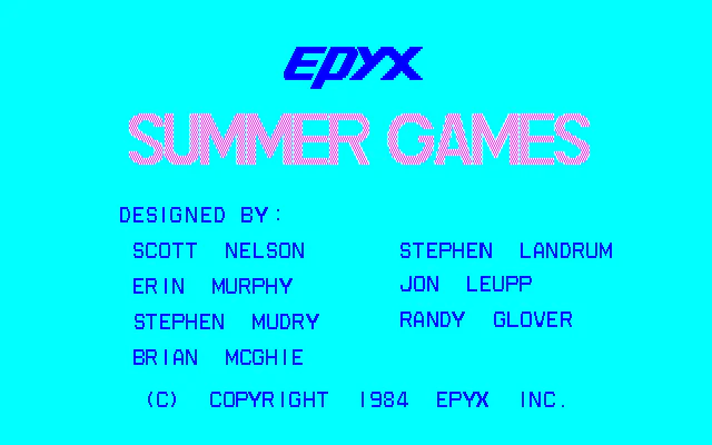 Écran titre : Summer Games