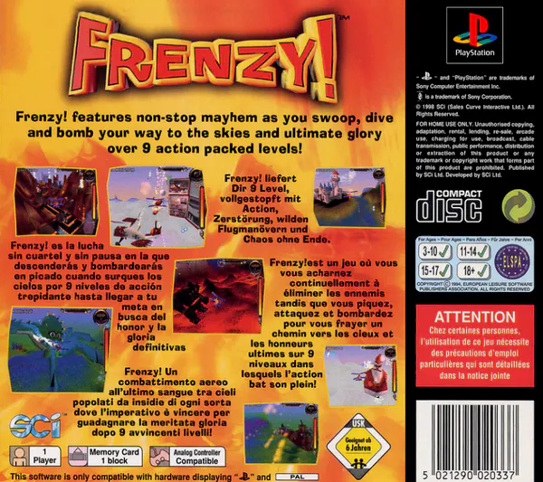 Jaquette arrière : Frenzy! [EU]