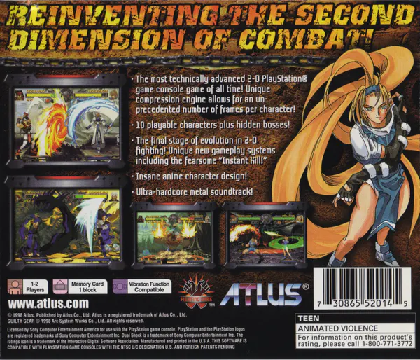 Jaquette arrière : Guilty Gear [US]