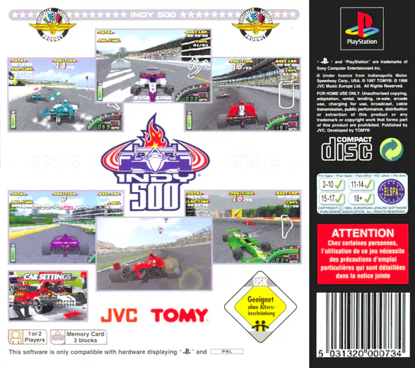 Jaquette arrière : Indy 500 [EU]