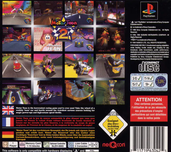 Jaquette arrière : Motor Toon Grand Prix 2 [JP]