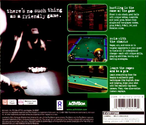 Jaquette arrière : Pool Hustler [US]