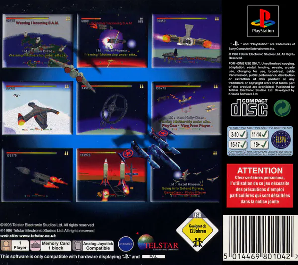 Jaquette arrière : StarFighter 3000 [EU]
