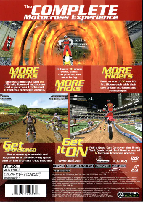 Jaquette arrière : MX Rider [US]