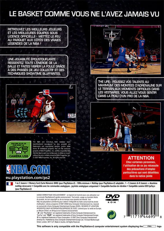 Jaquette arrière : NBA 08 [EU]