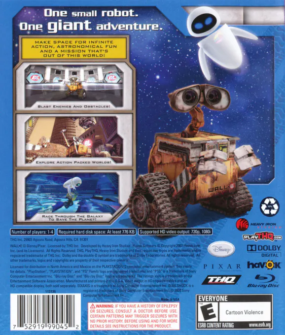 Jaquette arrière : Wall-e