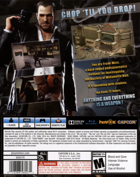 Jaquette arrière : Dead Rising