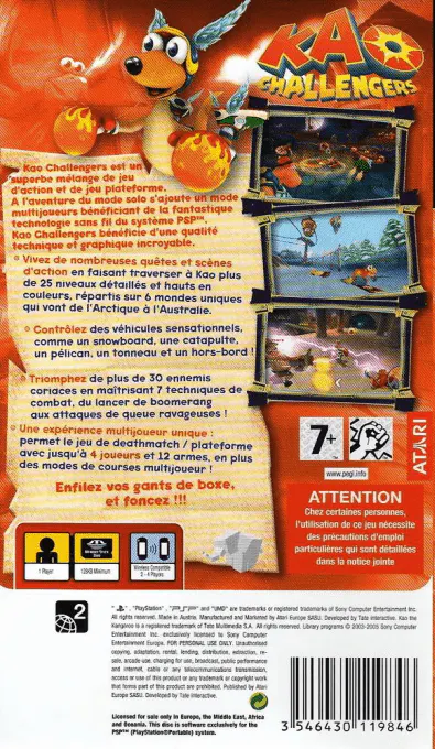 Jaquette arrière : Kao Challengers [EU]