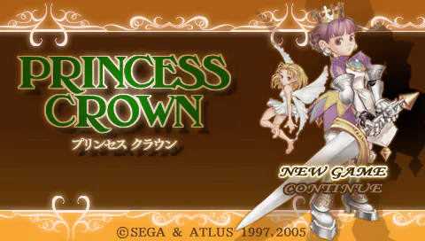 Écran titre : Princess Crown [JP]