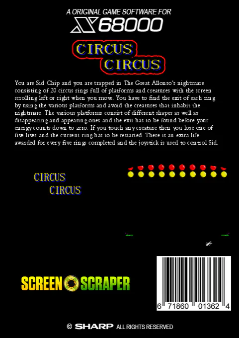Jaquette arrière : Circus Circus [JP,IT]