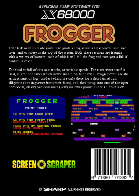 Jaquette arrière : Frogger [JP]