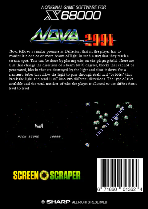 Jaquette arrière : Nova [JP]