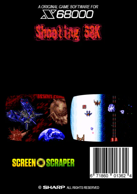 Jaquette arrière : Shooting 68K [JP]