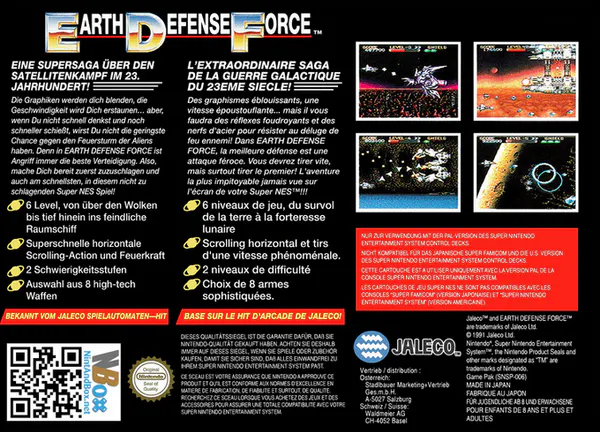 Jaquette arrière : Earth Defense Force [EU]