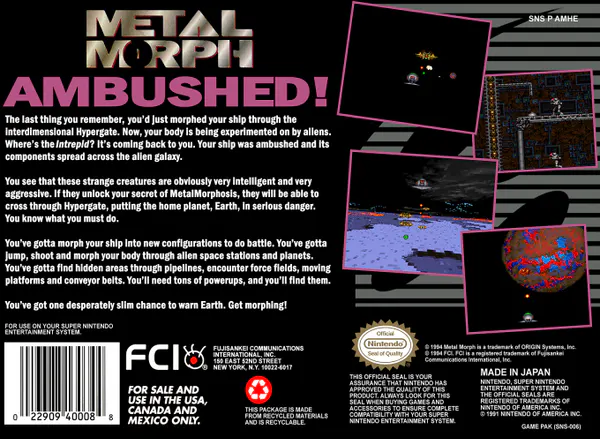 Jaquette arrière : Metal Morph [US]