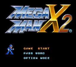 Écran titre : Mega Man X2 [EU]